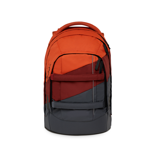 satch pack-Schulrucksack Fire Up, Grau -Rot Orange